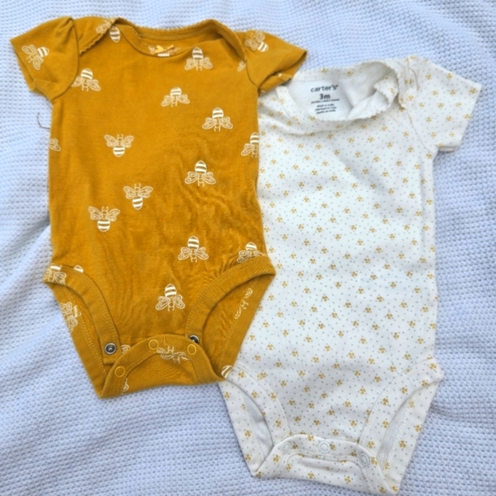 Baby Bee Print Bodysuits